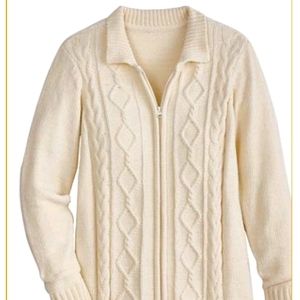 Cable-knit Zip-up Cardigan